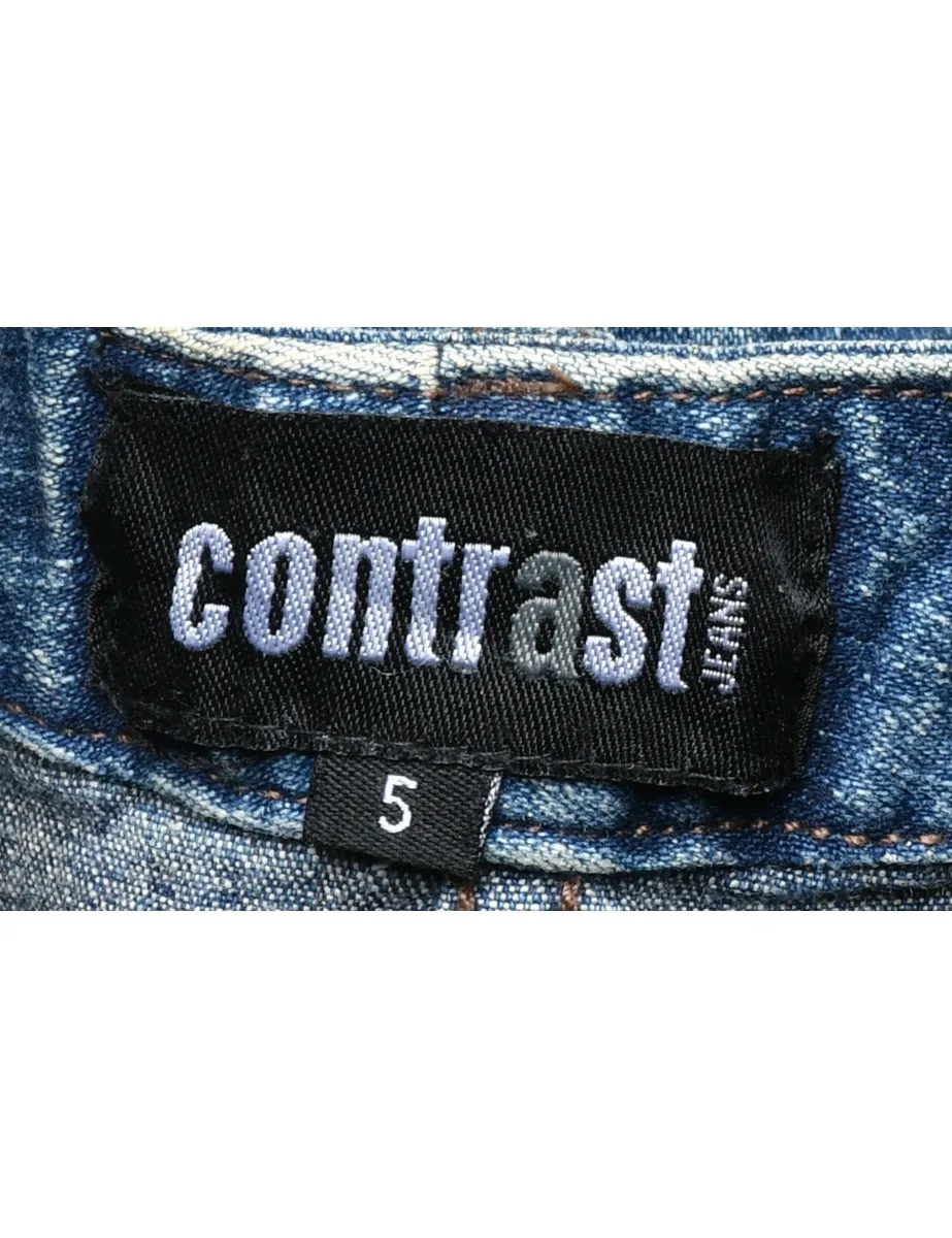 1990s Light Wash Denim Skirt - S