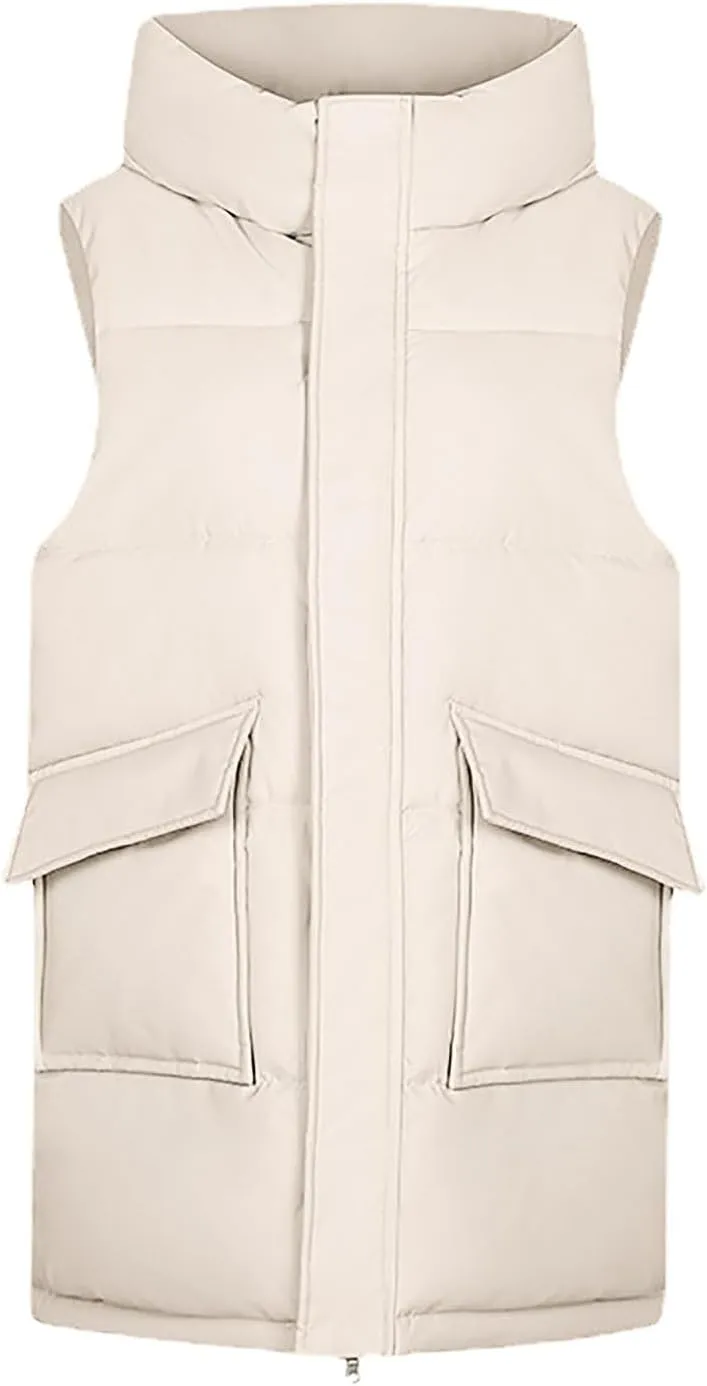 2024 Women Fashion Solid Vest Medium Length Slimming Sleeveless Jacker Leopard Jacket Women