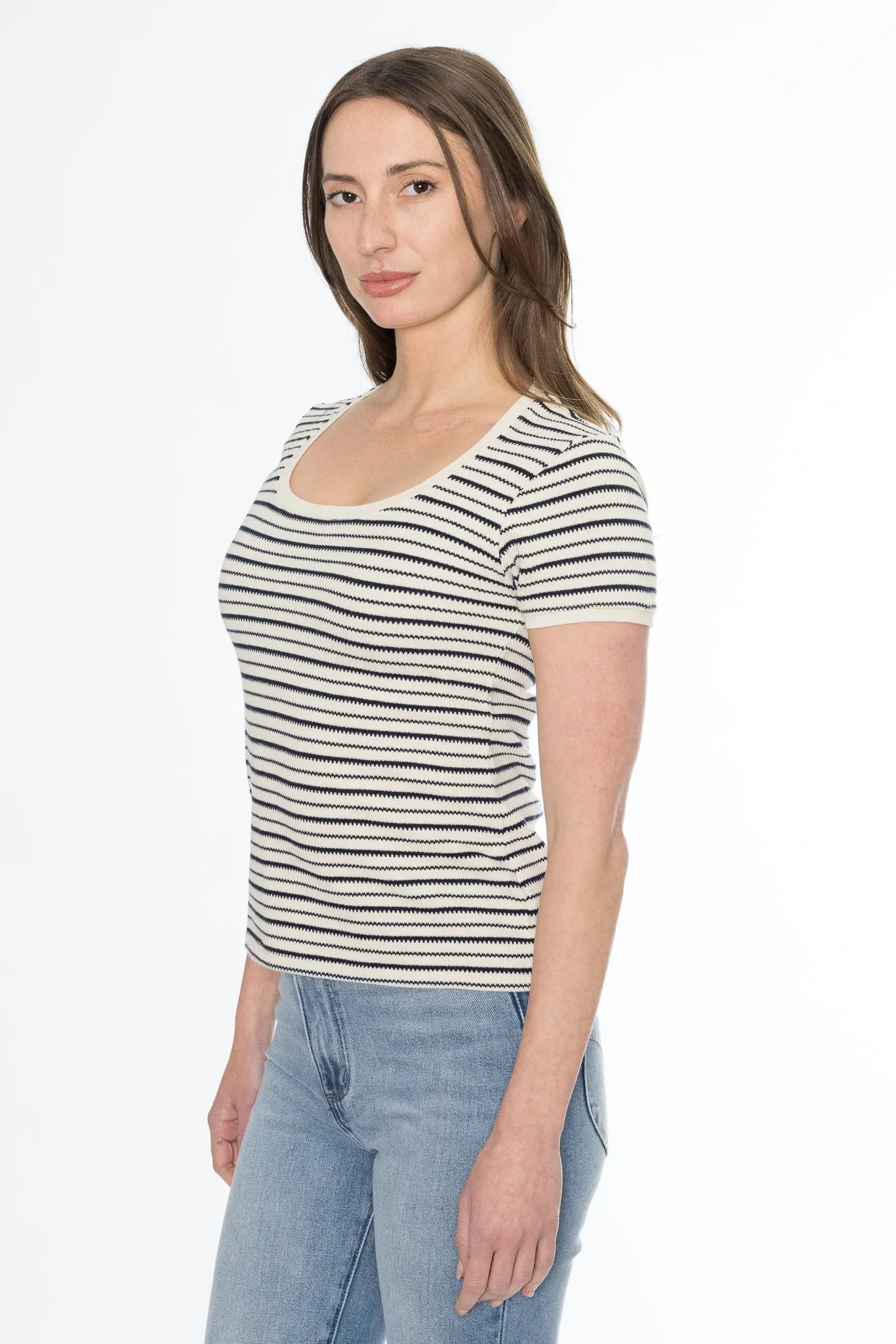 Amanda Square Neck Cap Sleeve Tee