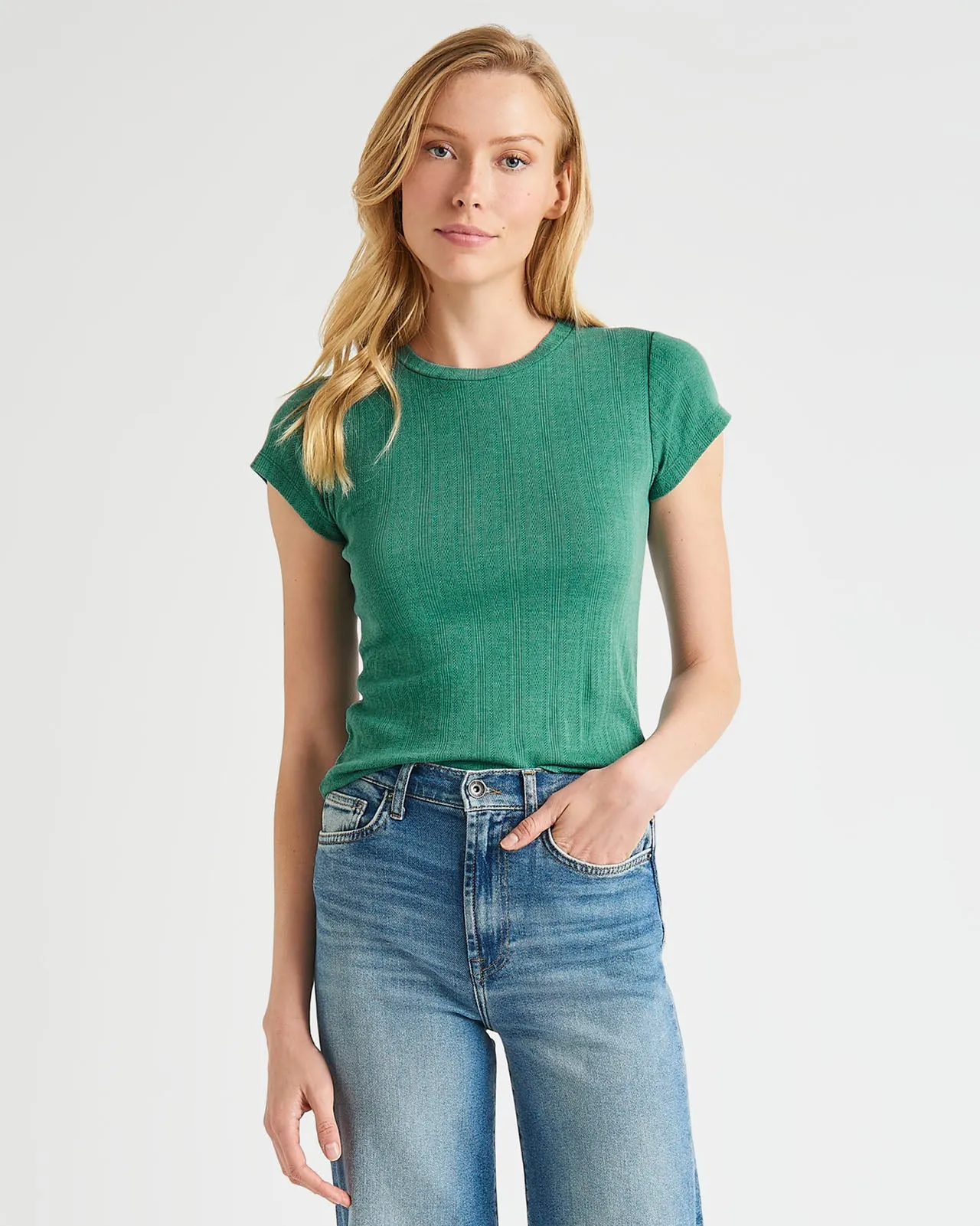Arlie Pointelle Short Sleeve Tee