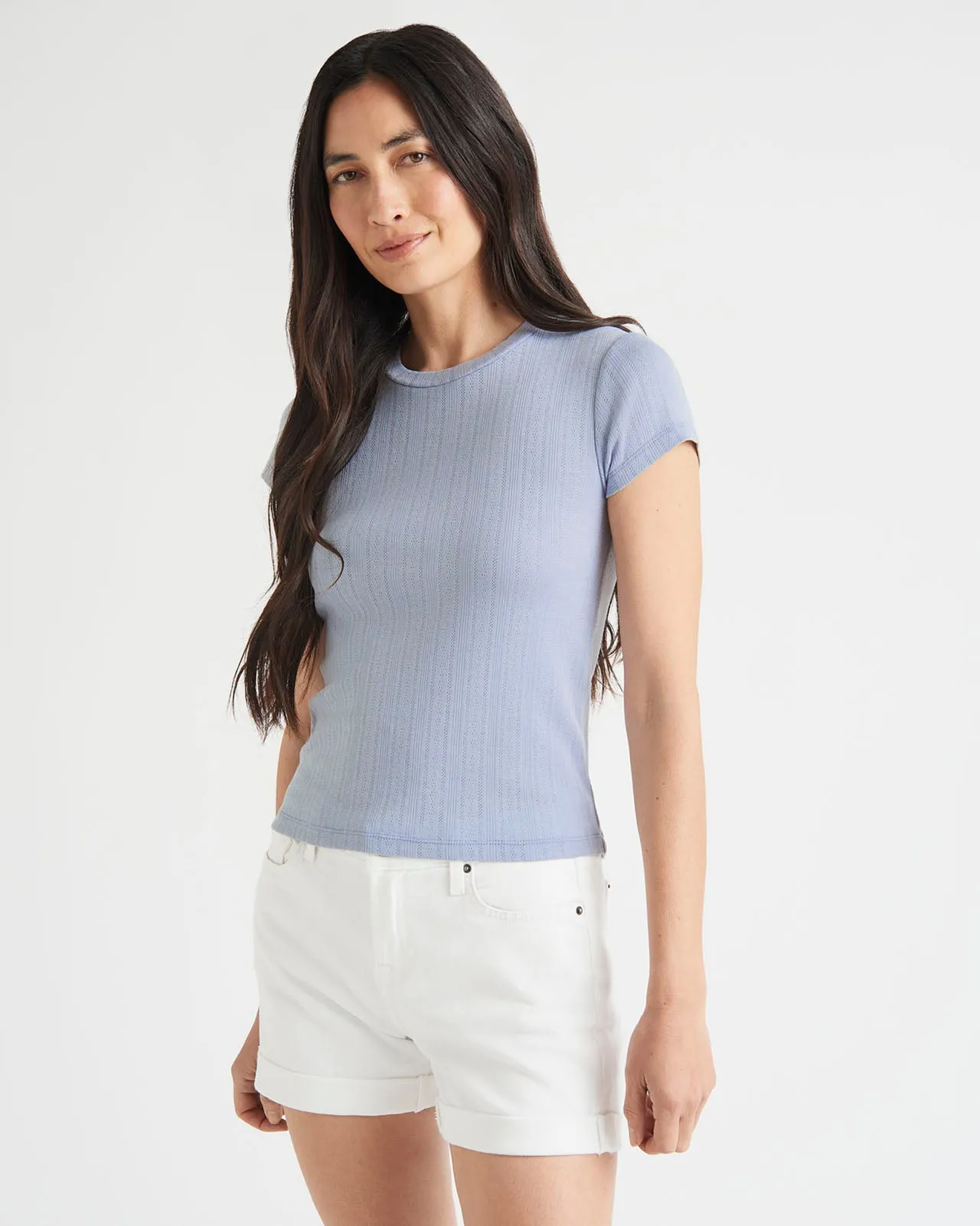 Arlie Pointelle Short Sleeve Tee