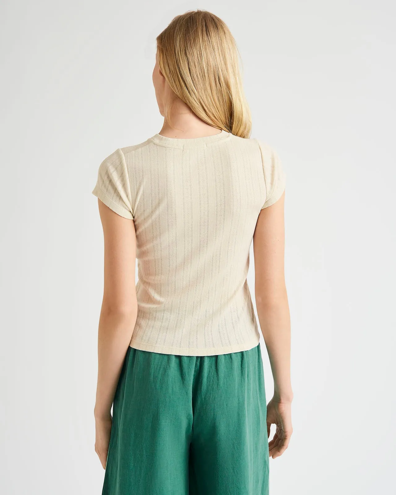 Arlie Pointelle Short Sleeve Tee