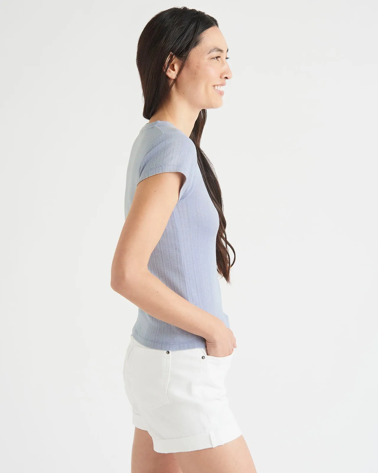 Arlie Pointelle Short Sleeve Tee