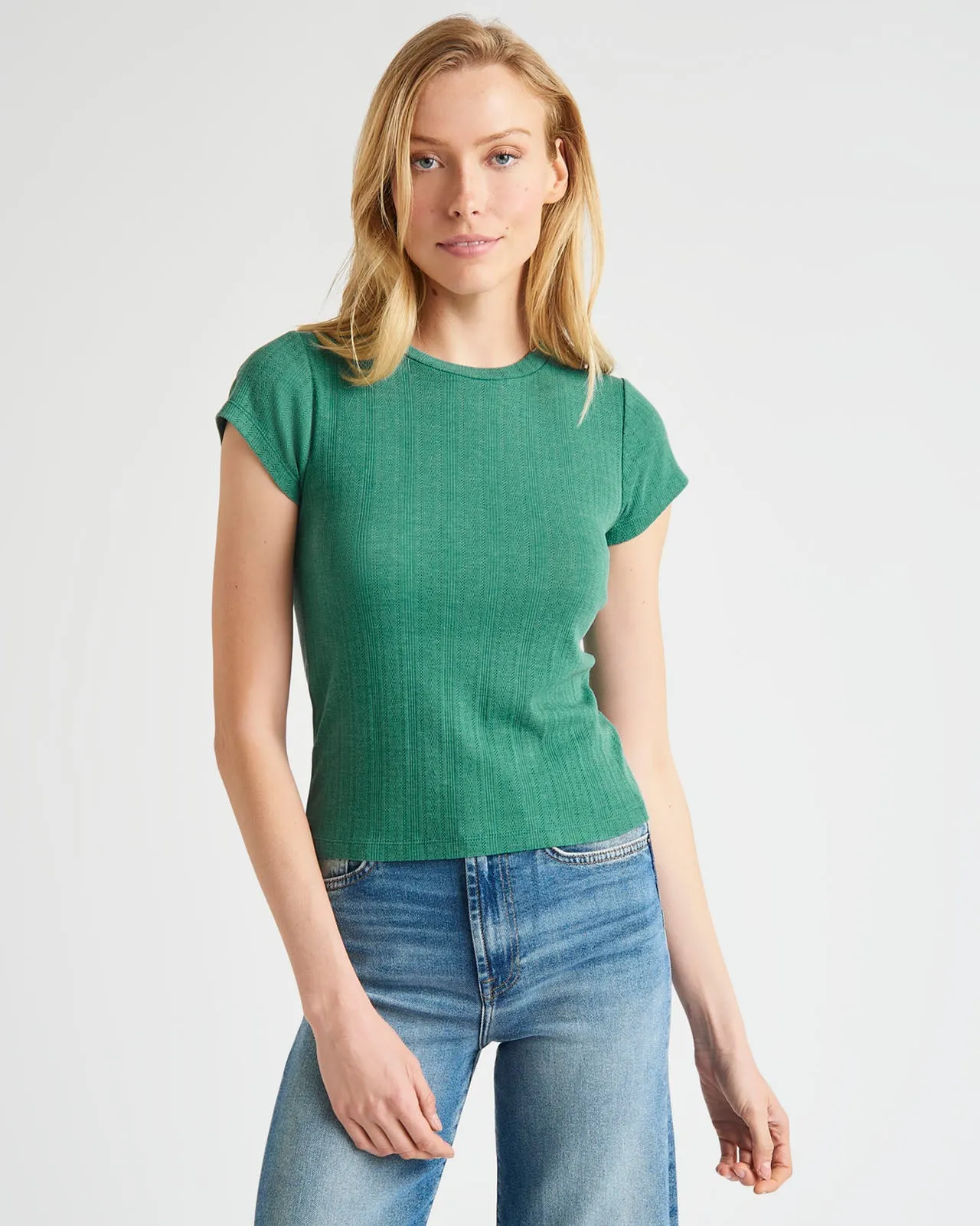 Arlie Pointelle Short Sleeve Tee