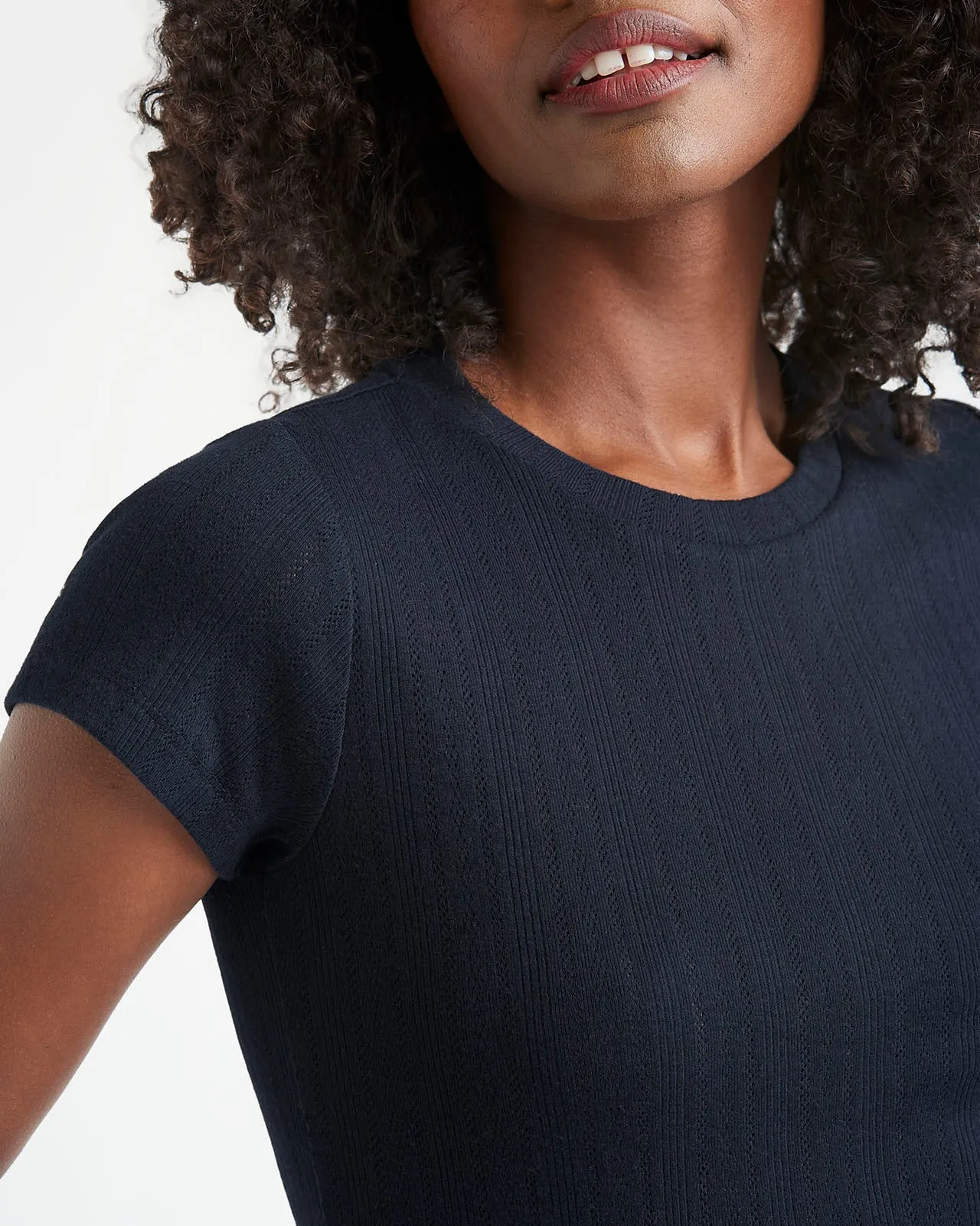Arlie Pointelle Short Sleeve Tee