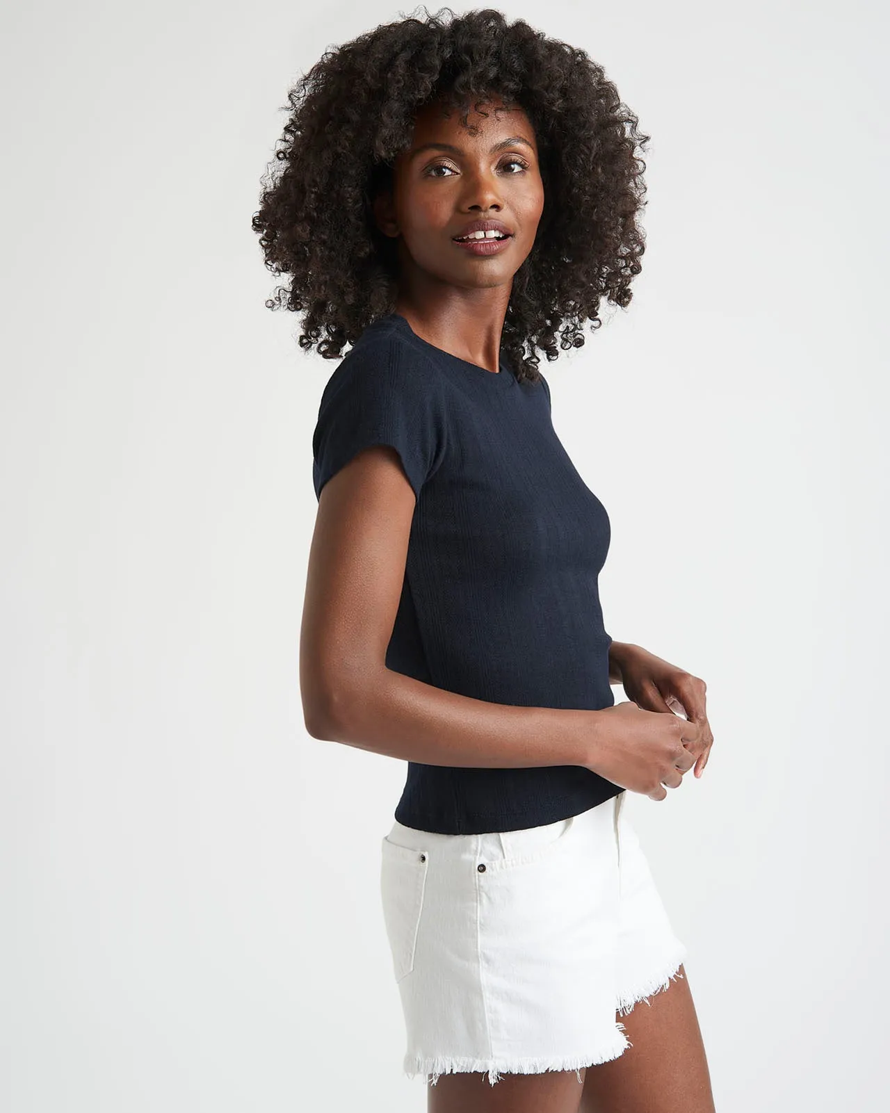 Arlie Pointelle Short Sleeve Tee