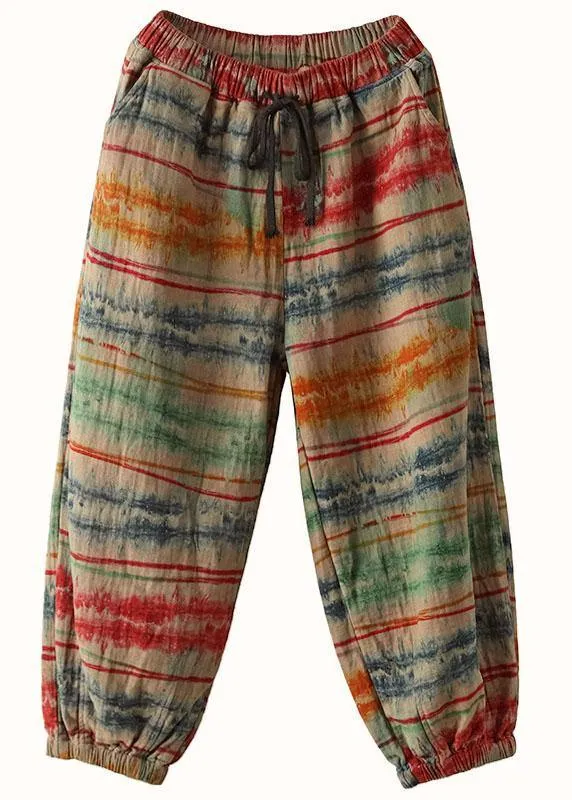 Beautiful Sunset Print Fall Linen Harem Pants-Limited Stock