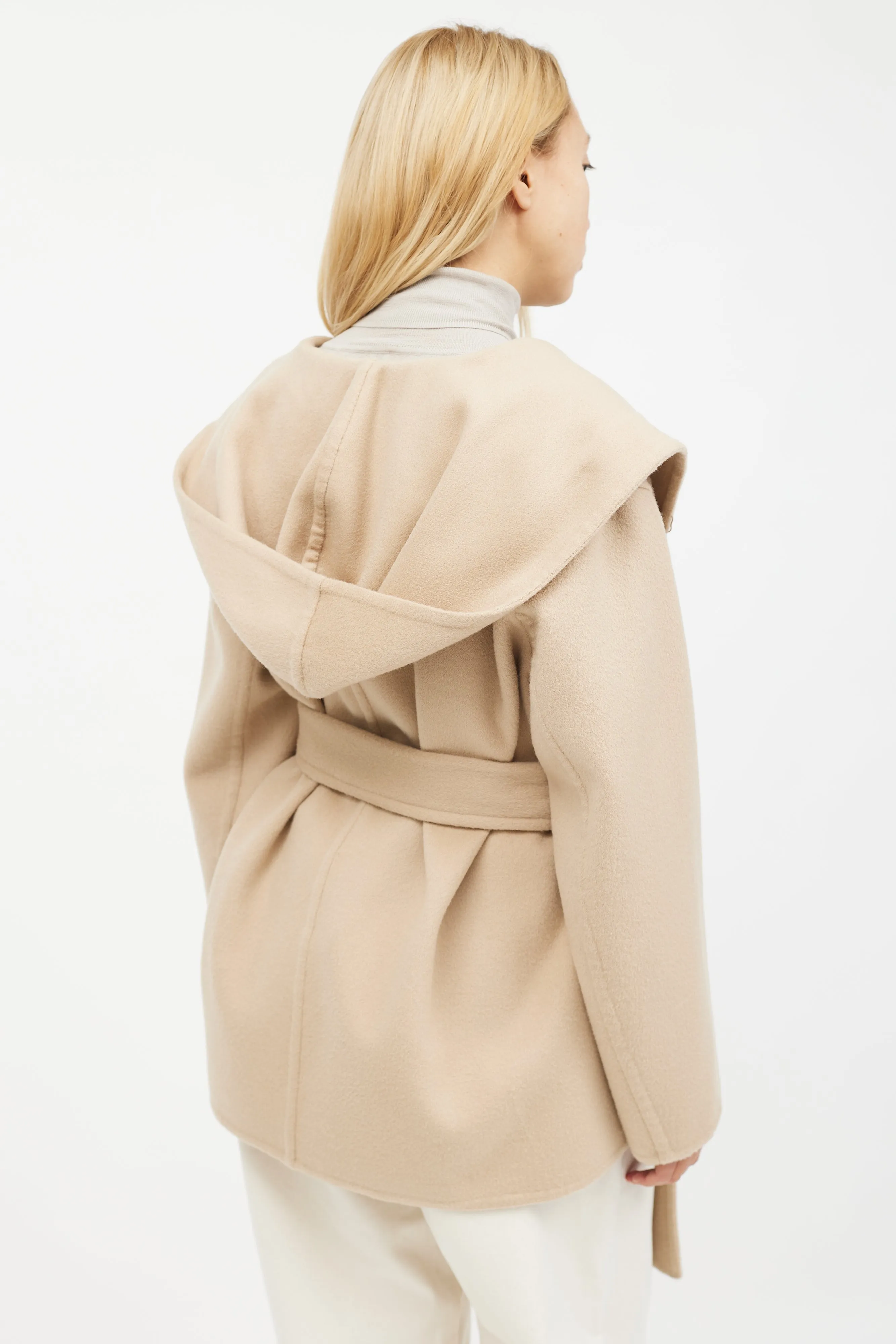 Beige Wool Belted Jacket
