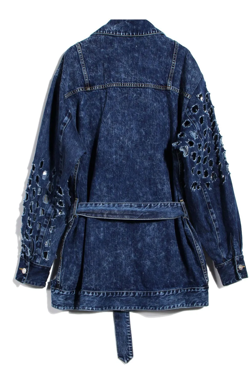 Blazer Denim Coat with Belt