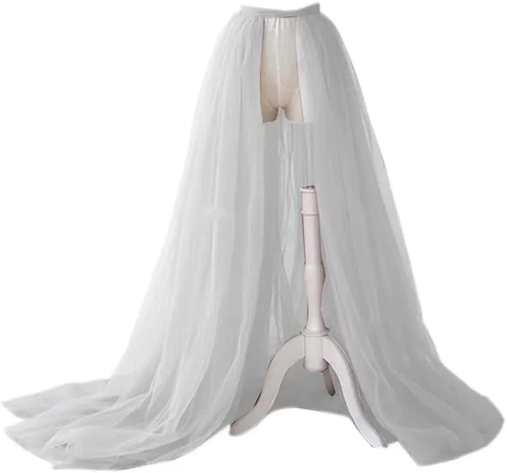 Detachable Wedding Train Only Length 66" Wedding Maxi Tulle Skirts Floor Length Overskirt for Bridal Party