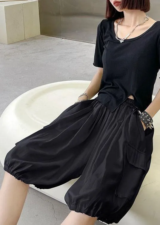 French White Pockets hot lantern Pants