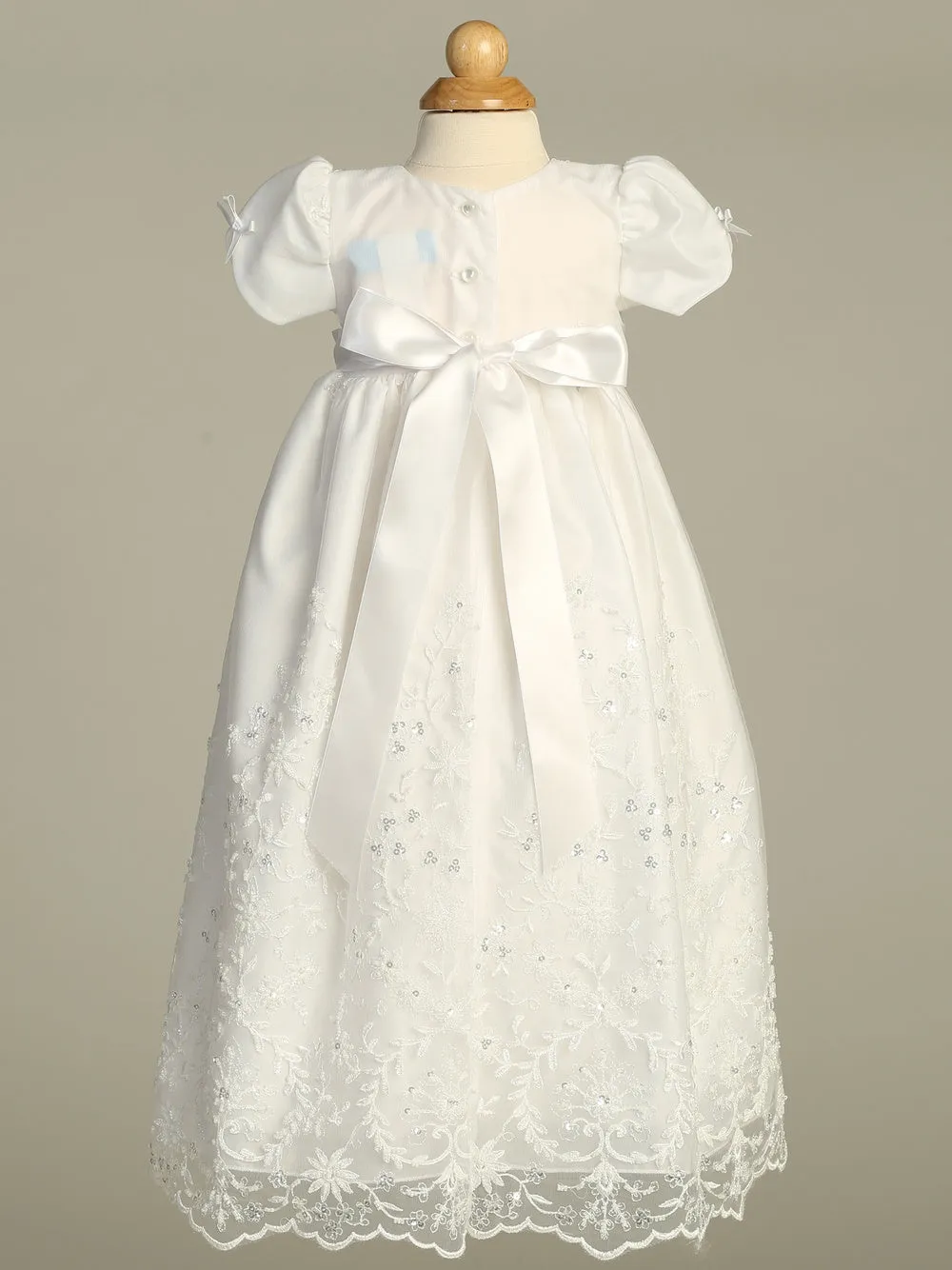 Girls White Christening & Baptism Gown - Sofia