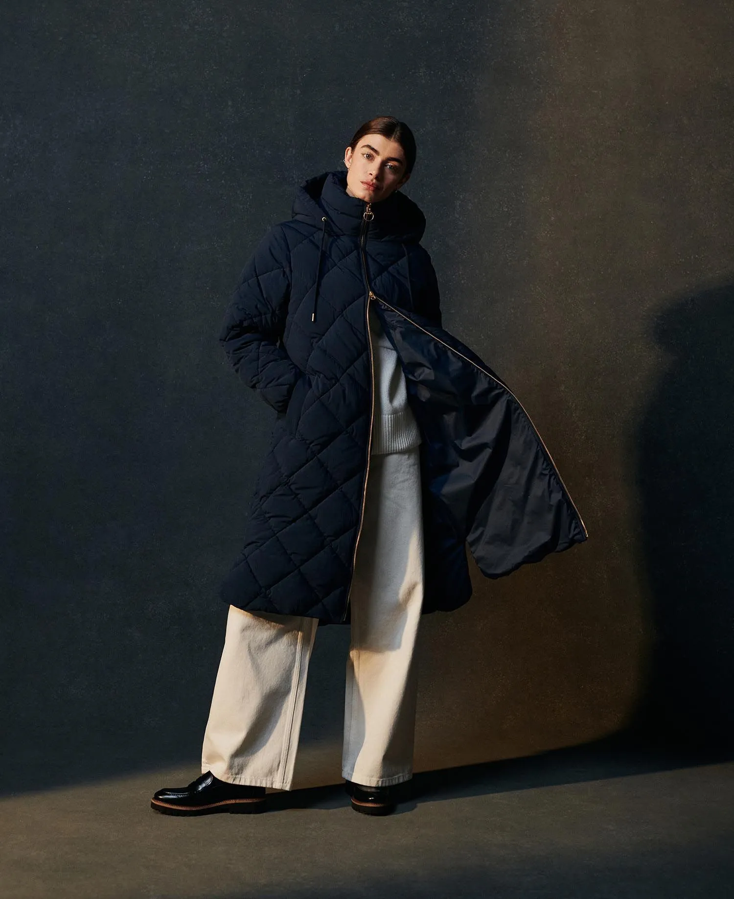 Kirkton Longline Puffer Jacket Navy/Classic