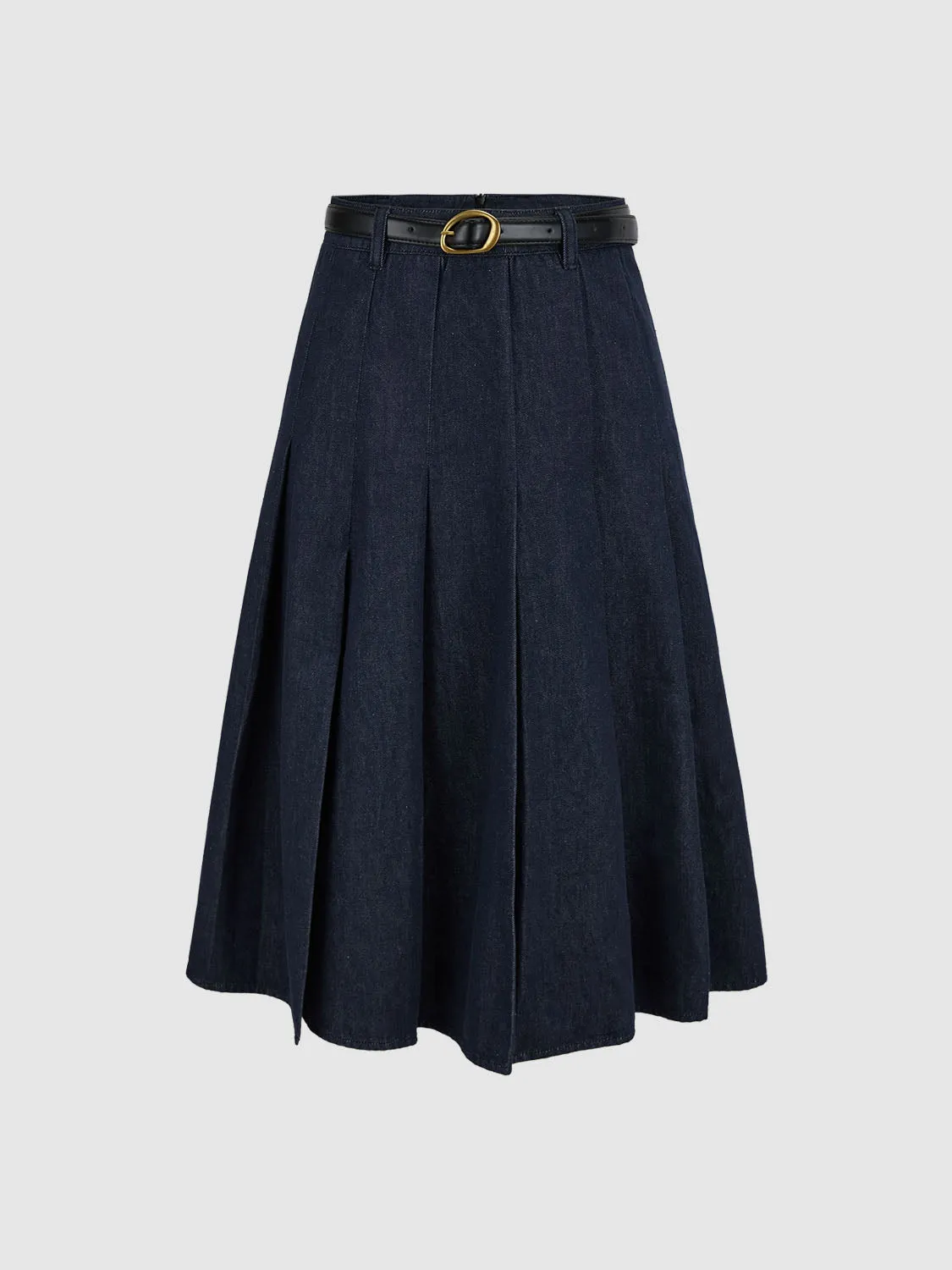 Maxi Denim Pleated Skirts