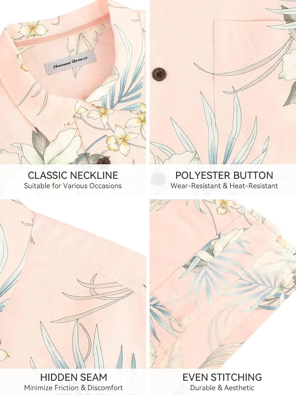 Men's Hawaiian Floral Shirts Silk and Linen Button Down Casual Tropical Holiday Beach Shirts