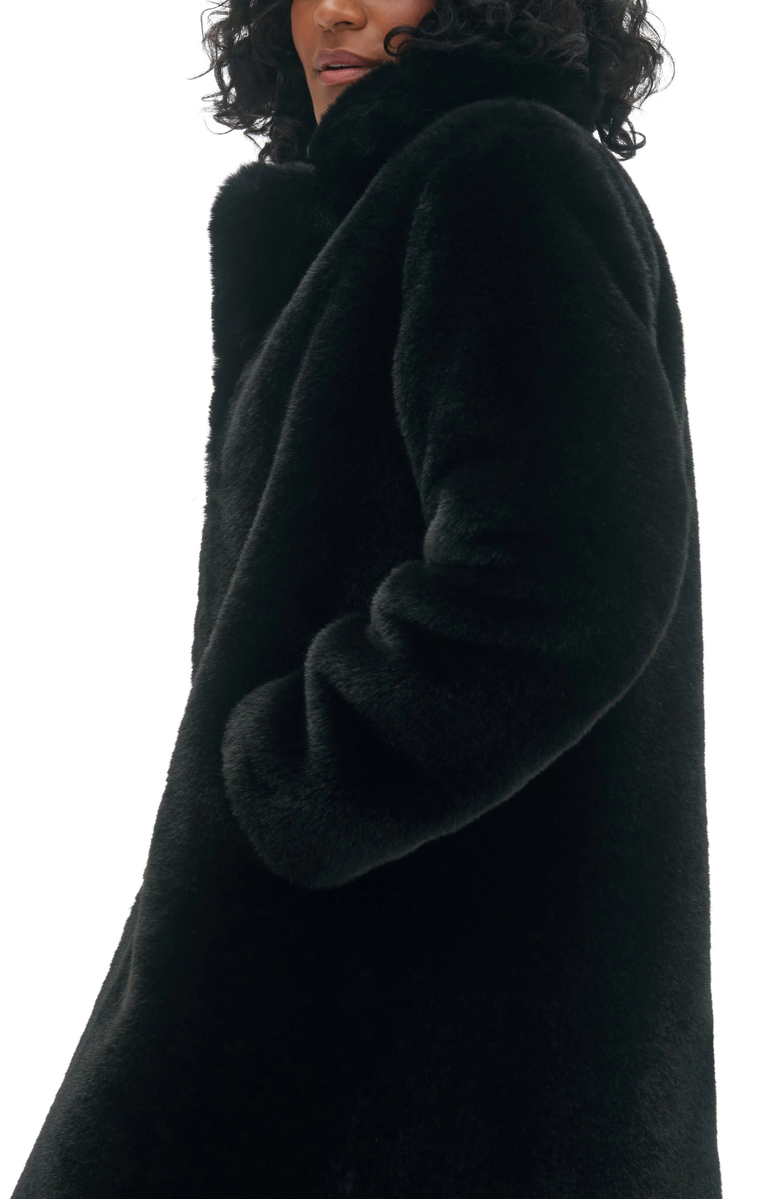 NOIZE Faux Fur Longline Coat
