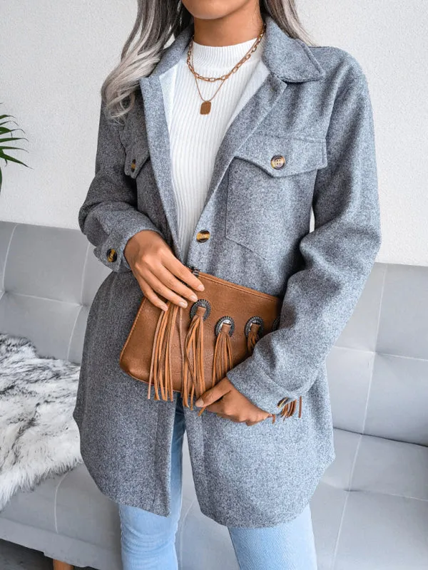 Plush Wool Overcoat - Long Belted Jacket