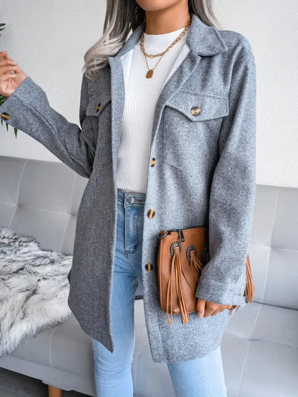 Plush Wool Overcoat - Long Belted Jacket