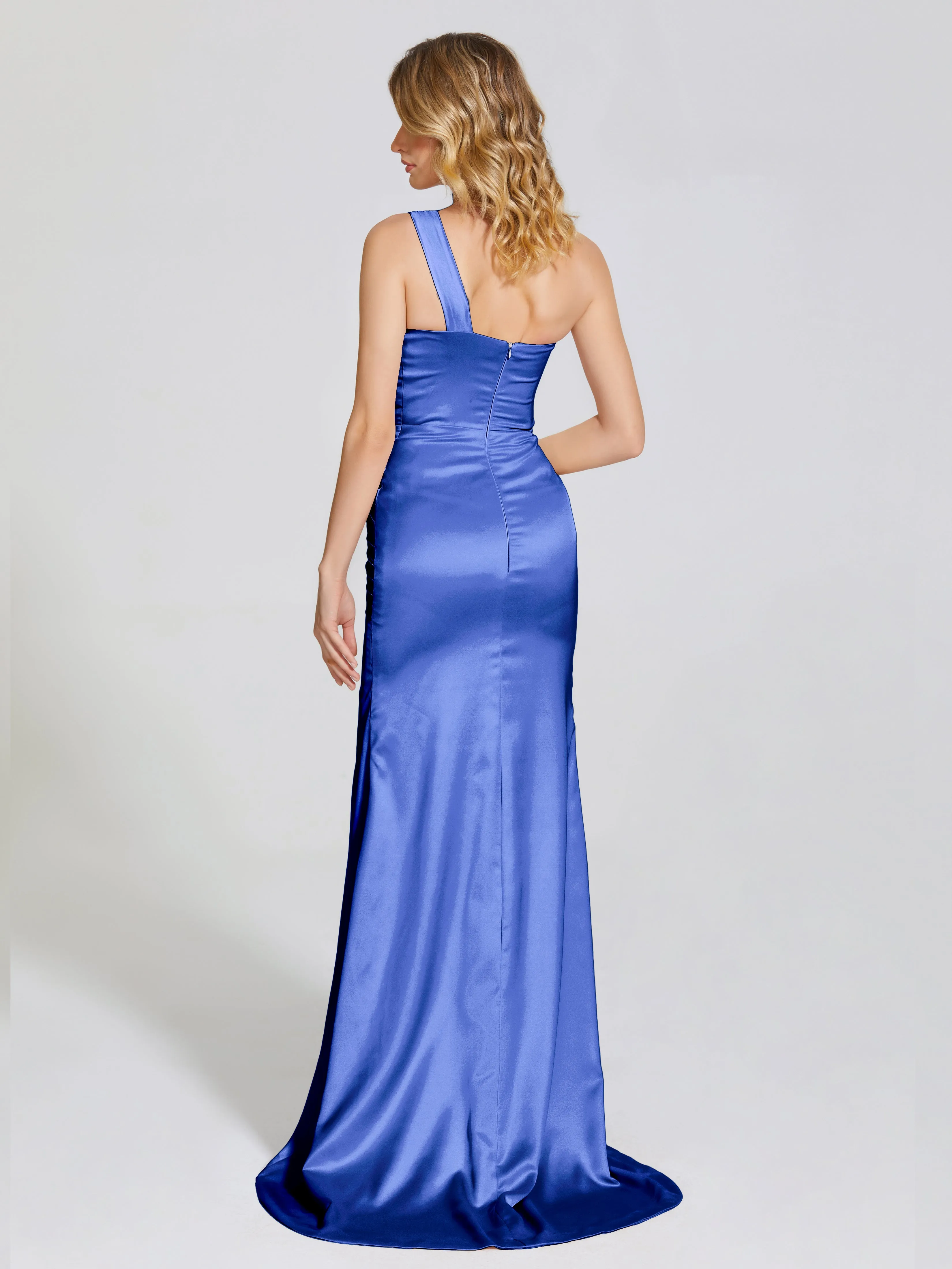 Ruched Soft Satin Prom Dresses