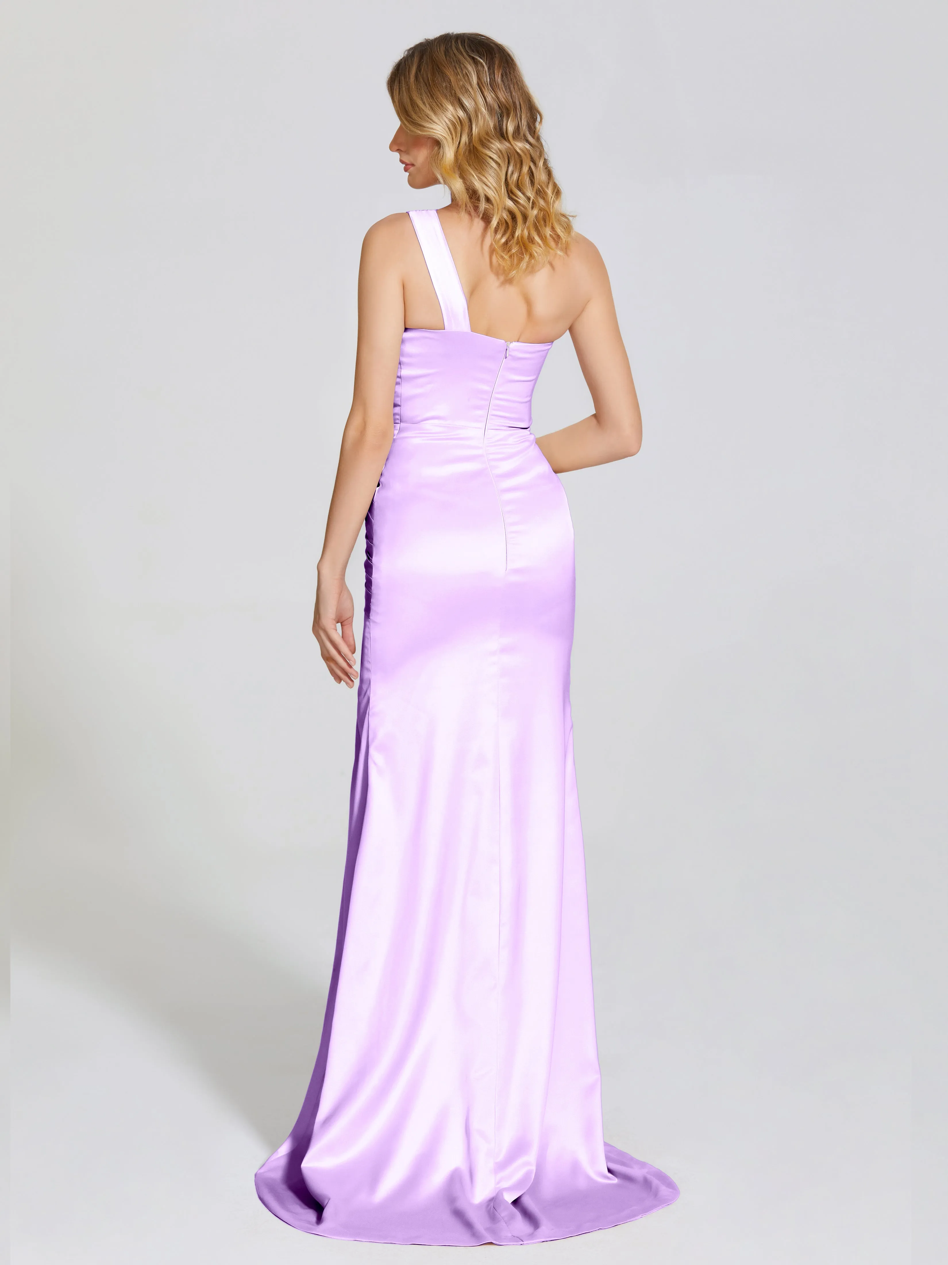Ruched Soft Satin Prom Dresses