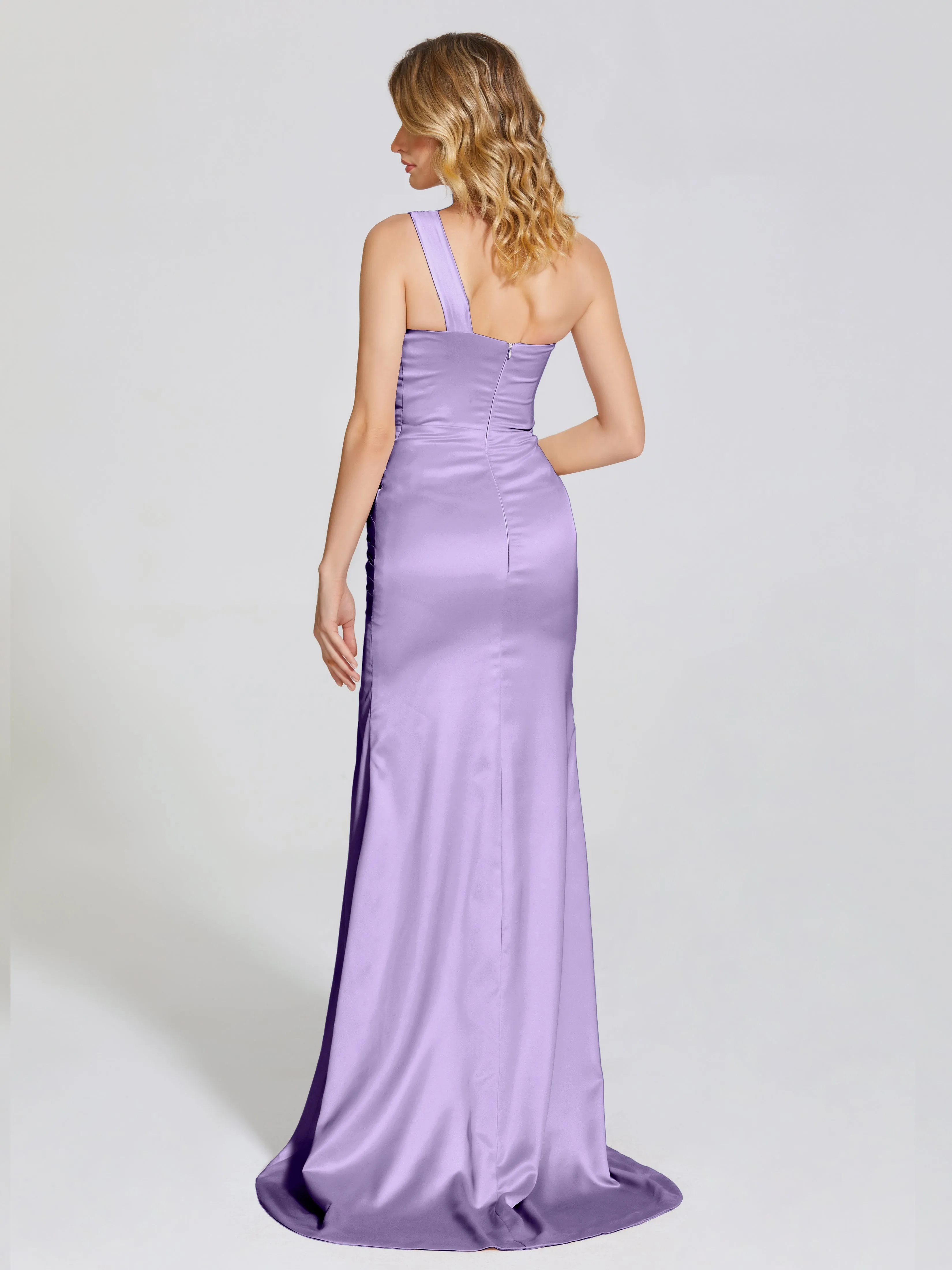 Ruched Soft Satin Prom Dresses