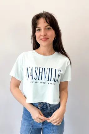 Seafoam Nashville Est Crop Tee