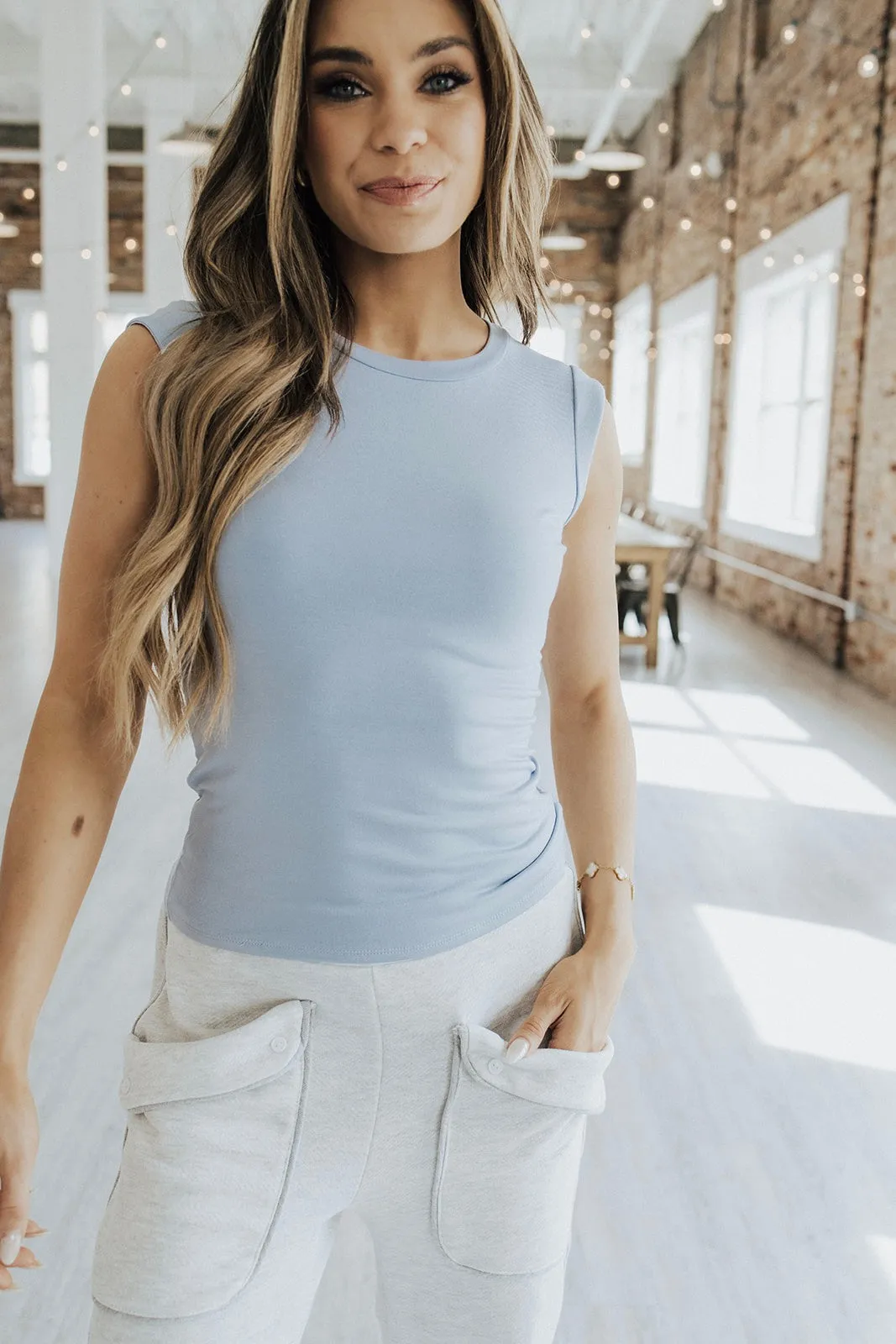 Serene Skyline Cap Sleeve Tee