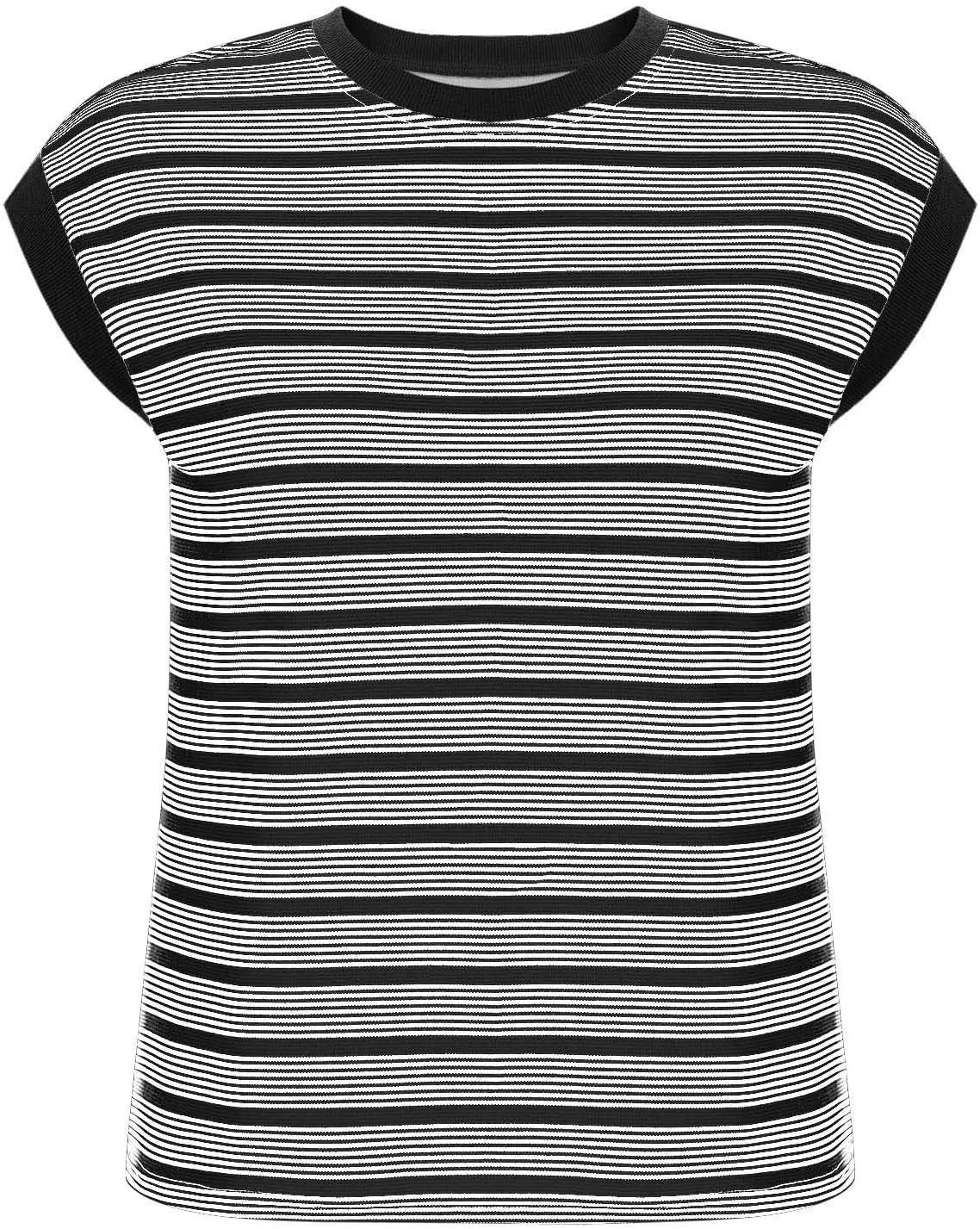 Women Sleeveless Striped Tops Casual Crew Neck Summer Shirts Loose Fit Blouses Cozy Trendy Tank Top 2025 New