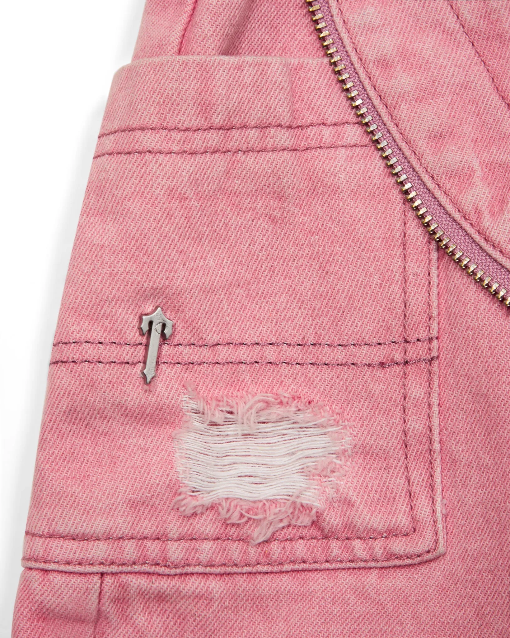 Women's Irongate T Denim Zip Detail Mini Skirt - Pink