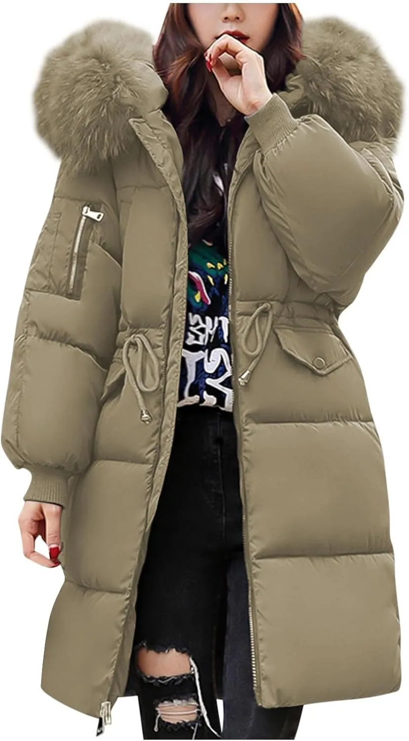 Women's Winter Wool Coat Oversized Shearling Fleece Midi Peacoat Trench Coats Winter Classic Outwear Coats